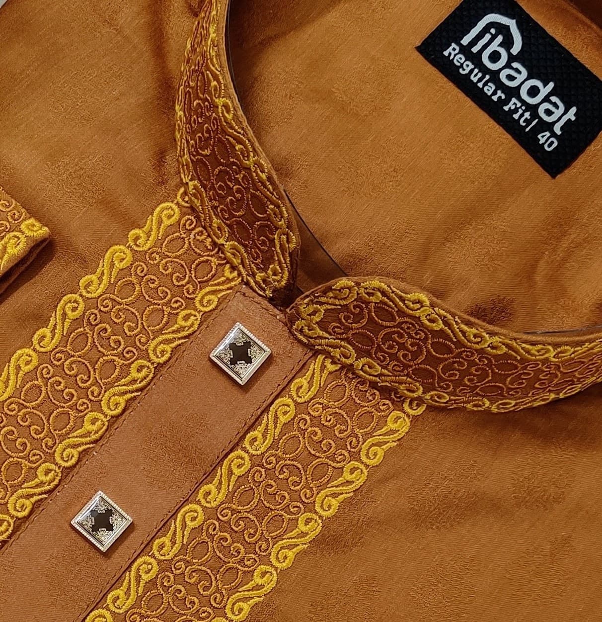 Brown Color Embroidered Cotton Panjabi-002